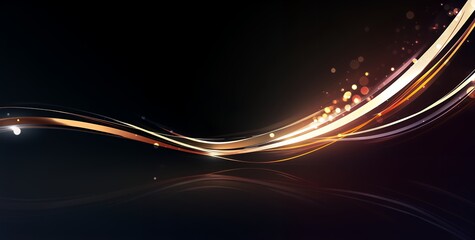 Wall Mural - abstract background with glowing lines and bokeh lights, creating a dynamic and modern design.