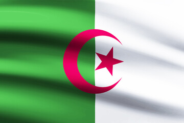 Wall Mural - Algeria flag illustration or Algeria flag picture. Patriotism concept.