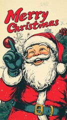 Poster - A santa clause is giving a thumbs up