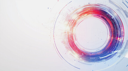 Wall Mural - Abstract white background with Colorful circle lines. Digital future technology . Abstract business connection of lines from nodes innovation of communication in the network.