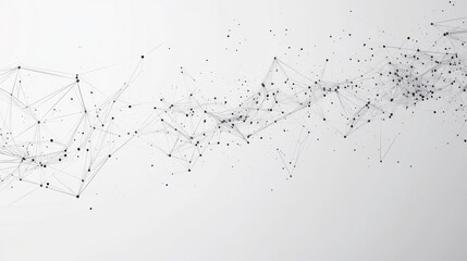 Vector illustration of connected lines and dots. Technology banner template showcasing a graphic abstract background for communication.Features a minimal array with compound lines and dots for digital