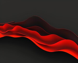 Wall Mural - abstract red and black waves create a dynamic and modern design.