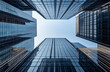 © 3M - skyscrapers looking up, modern Business skyscrapers in the Financial District, skyscrapers street,  Reflective skyscrapers, business office buildings exterior