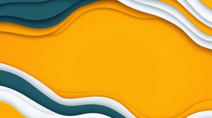 Poster - Vibrant yellow abstract design featuring elegant smooth lines, enhanced by a subtle grey border for modern appeal.