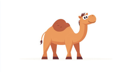 Canvas Print - A lively cartoon camel with two humps, showcased in vibrant animation against a clean white backdrop.