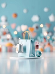 Poster - Shopping personalization, data-driven marketing, 3D illustration, customer engagement concept, copy space,
