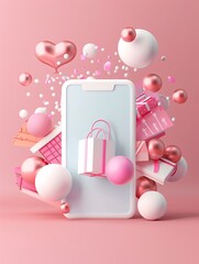 Poster - Shopping personalization, data-driven marketing, 3D illustration, customer engagement concept, copy space,