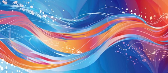 Sticker - Abstract Colorful Wavy Lines Background