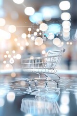 Poster - Shopping trends, predictive analytics in retail, 3D illustration, market analysis concept, copy space,