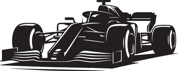 Racing Car silhouette vector illustration isolated on a white background