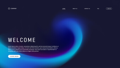 Wall Mural - Abstract wave futuristic design of landing page. retro gradient mesh website design