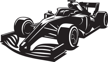 Racing Car silhouette vector illustration isolated on a white background