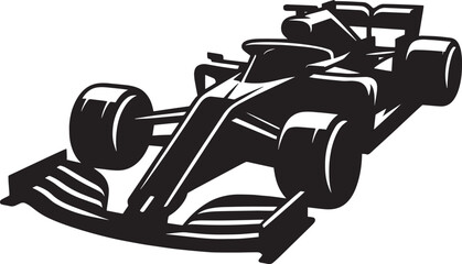 Racing Car silhouette vector illustration isolated on a white background