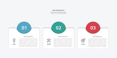 Poster - Infographic 3 Step timeline journey, calendar Flat simple infographics design template. presentation graph. Business concept with 3 options, vector illustration.