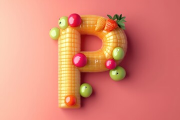 Wall Mural - The image is a creative and colorful representation of the letter P