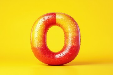 Wall Mural - A wreath of raspberries and oranges with the letter O in the center