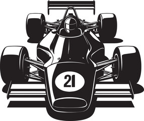 Wall Mural - Vintage Racing Car silhouette vector illustration isolated on a white background