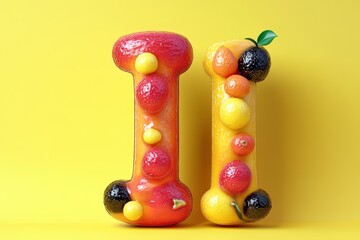 Wall Mural - A colorful letter I made out of balls