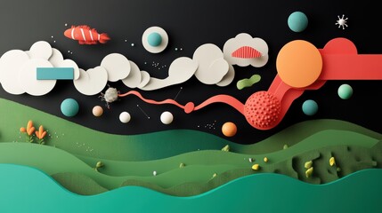 Wall Mural - A creative illustration representing the application of genetic engineering, highlighting the techniques used to manipulate and modify genes.