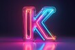© Phuriphat - A neon letter K is lit up in a dark background
