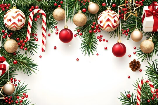 Christmas design elements, vector set Big set of Christmas design elements in doodle style generative AI