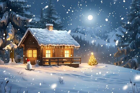 Christmas design elements, vector set Big set of Christmas design elements in doodle style generative AI