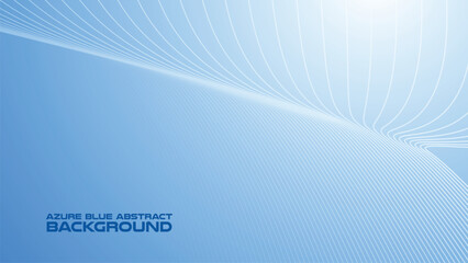 Wall Mural - Azure Blue abstract background with curve line for backdrop or presentation