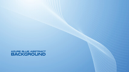 Wall Mural - Azure Blue abstract background with curve line for backdrop or presentation