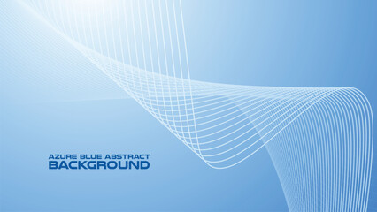 Wall Mural - Azure Blue abstract background with curve line for backdrop or presentation