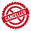 © Anna K@S - Cancelled stamp badge design, red color, event or service cancellation seal, with copy space