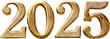 © DSGNRL - Luxurious 3D glittering and shining golden numbers for 2025. Perfect for festive designs, New Year’s projects, and elegant digital decor. Top view elegance with sparkling charm.