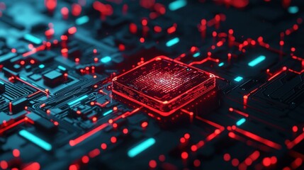 Fototapete - Digital Circuitry.