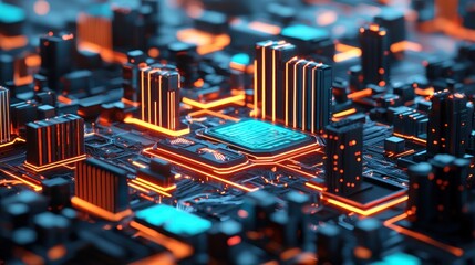 Aufkleber - Futuristic Circuitry.