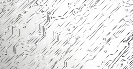 Aufkleber - Vector banner background of white circuit board lines with copy space, in light grey and silver colors, vector illustration, flat design