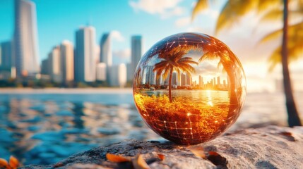 Aufkleber - Cityscape in a Sphere.