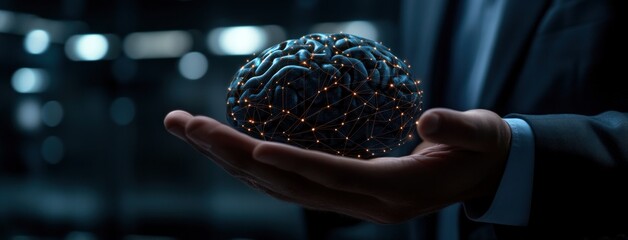 Poster - Human Brain with Network Connections
