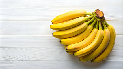 Fresh yellow bananas on white background, representing healthy eating and nutrition , bananas, yellow, fresh, fruit, isolated