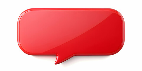 Vibrant red speech bubble isolated on white background, communication, talk, message, dialogue, announcement, conversation, speech