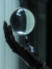 Poster - Robotic Hand Holding Crystal Ball