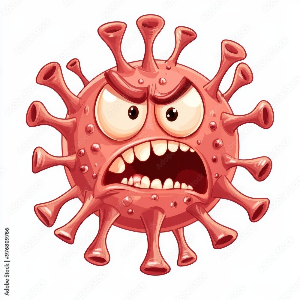 cartoon virus character illustration Stock Illustration | Adobe Stock