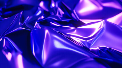 Poster - Abstract geometric shapes in vibrant purple and blue hues create a dynamic visual experience reflecting light and depth