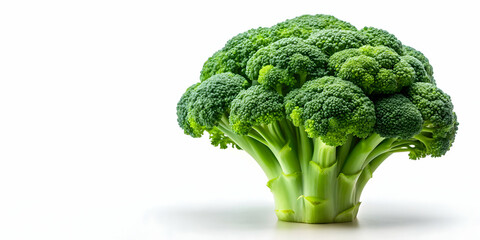 Wall Mural - Fresh green broccoli on a white background, broccoli, vegetable, healthy, organic, nutrition, farm, ingredient, diet