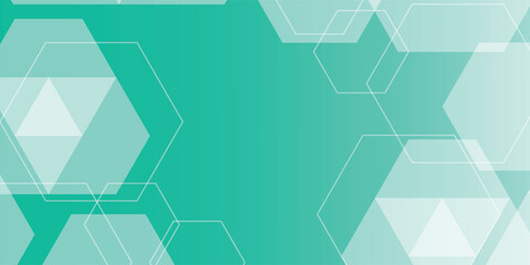 Mint green hexagon pattern background looks like honeycomb vector illustration modern graphic lighting effect.