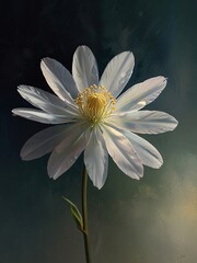 Poster - white daisy with drops