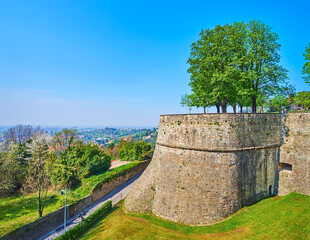 Wall Mural - San Giovanni Bastion in Bergamo Alta, Italy