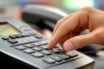 Close-up of a Hand Dialing a Phone Number