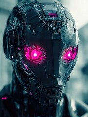 Poster - Robot with glowing eyes