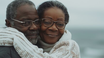 Wall Mural - A loving couple embracing. AI.