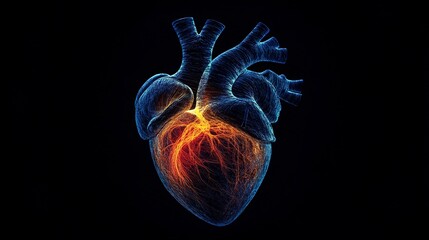 Wall Mural - X-ray View of Healthy, Glowing Heart 