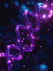 Wall Mural - Purple and Blue Light Strand Close Up